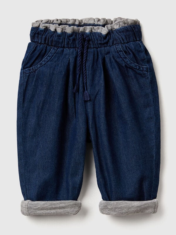 Pantaloni foderati in chambray Baby