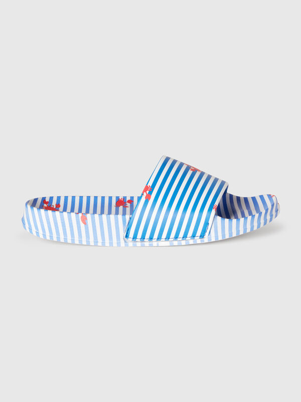 Ciabatte a righe blu con granchi Bambino