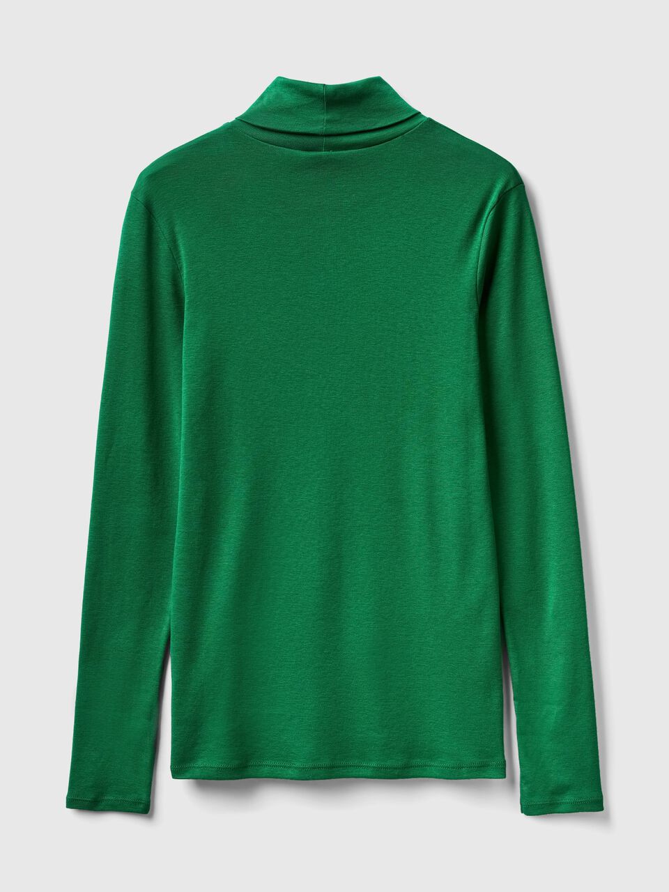 T-shirt a manica lunga con collo alto Verde Donna