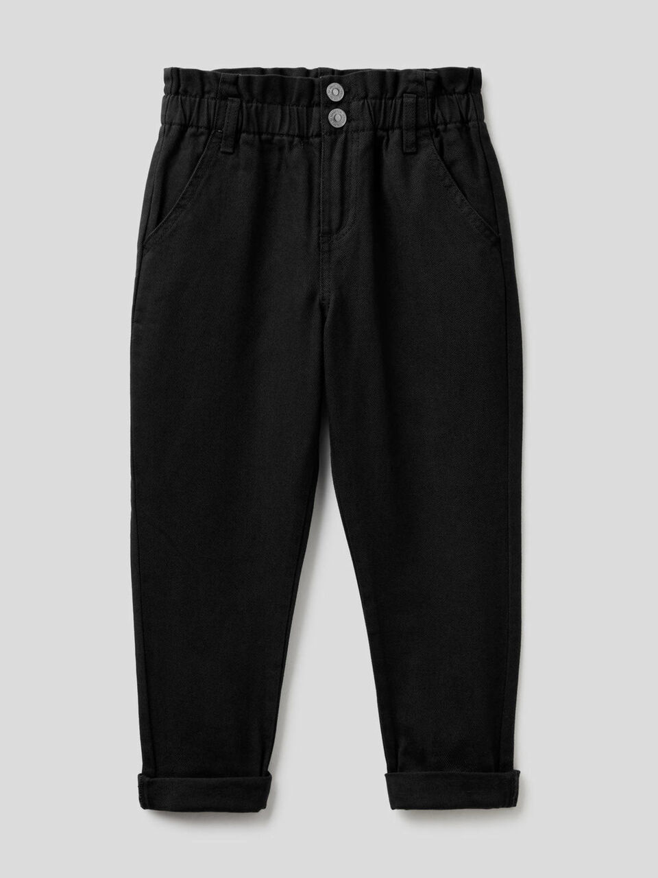 Pantaloni paperbag in cotone bio image number 1