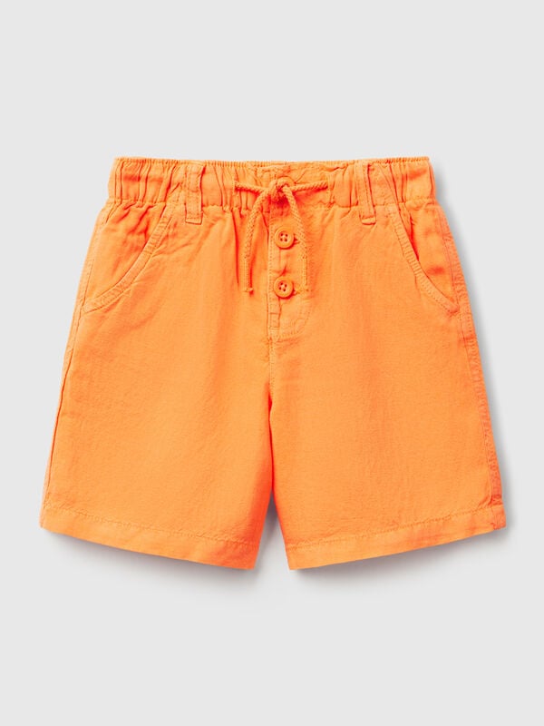 Bermuda con coulisse in misto lino Bambino