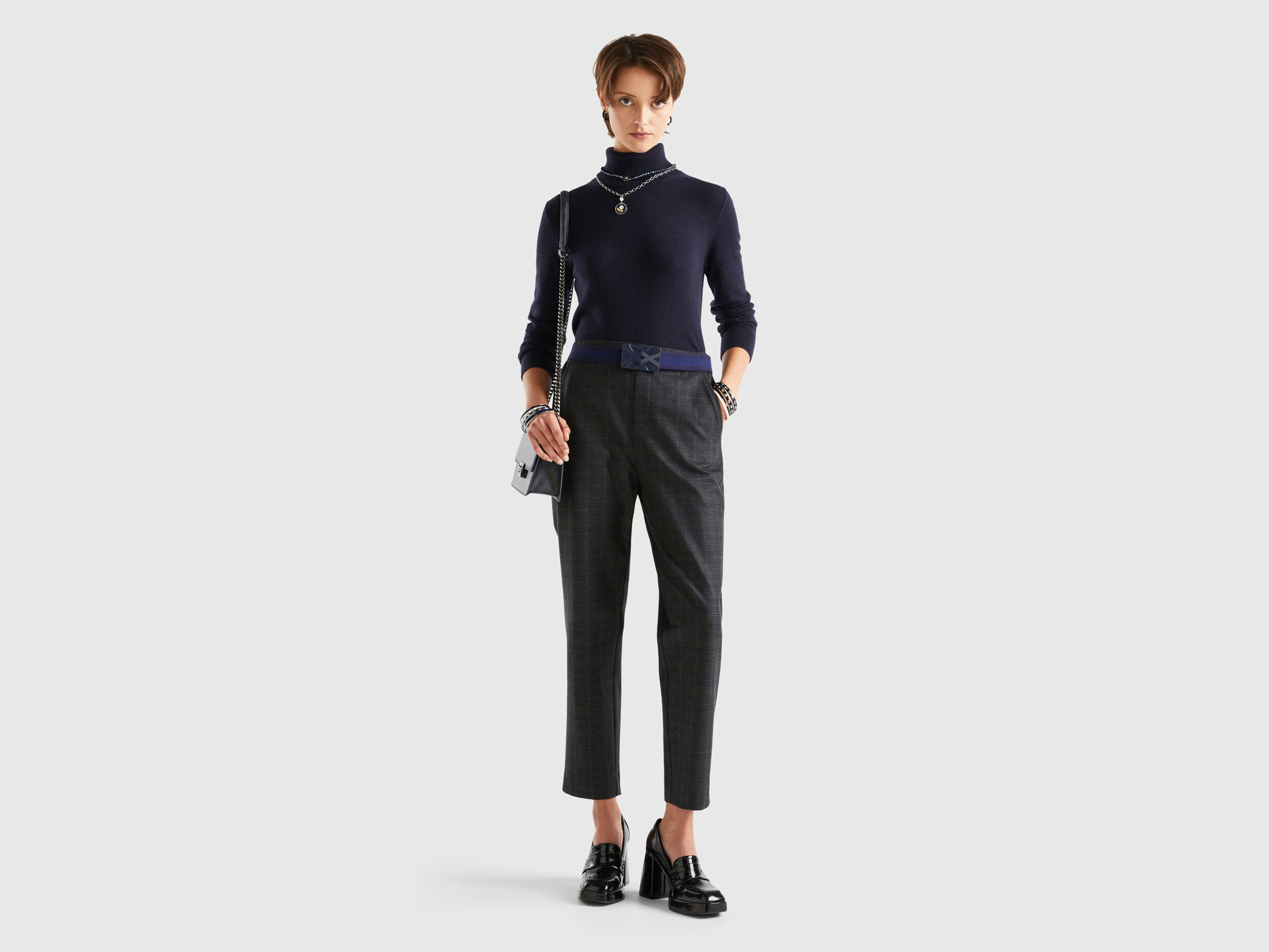 Pantaloni con elastico in vita top benetton