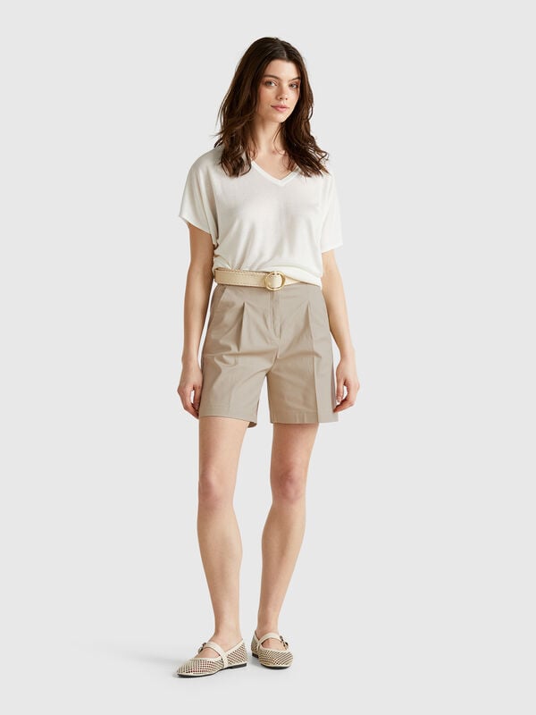 Bermuda in cotone elasticizzato Donna