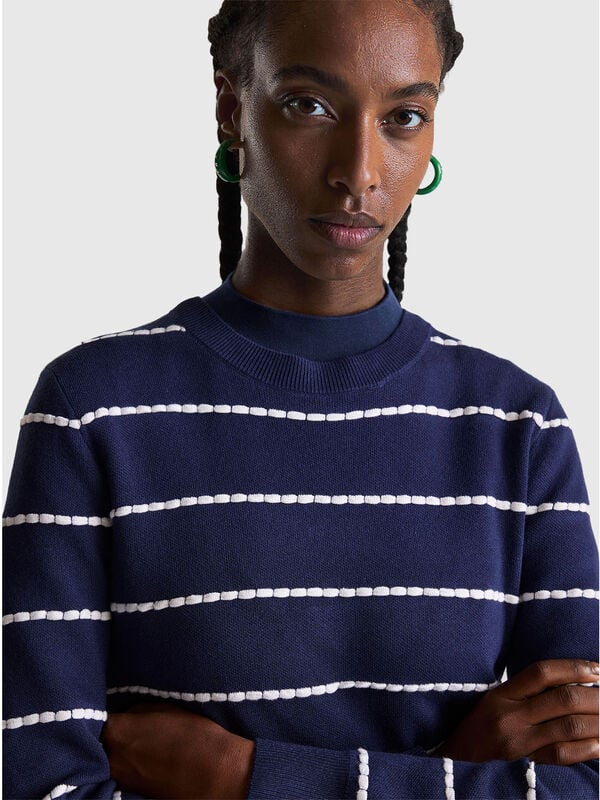 Maglia jacquard in misto viscosa Donna