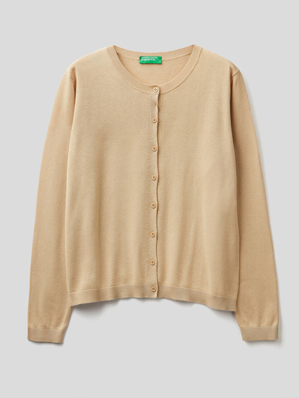 Cardigan girocollo in misto cotone image number 1