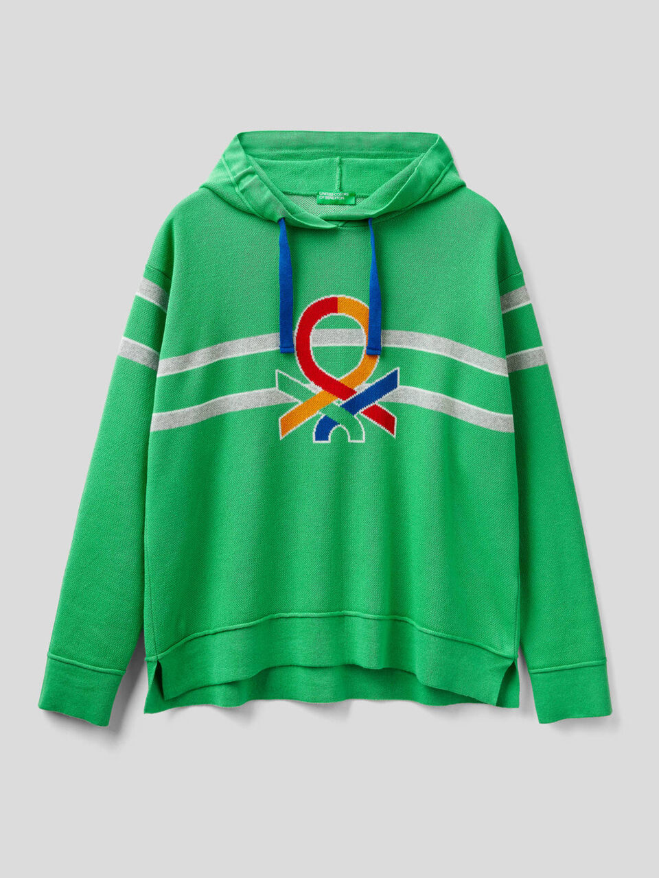 Maglia in cotone tricot con cappuccio image number 1