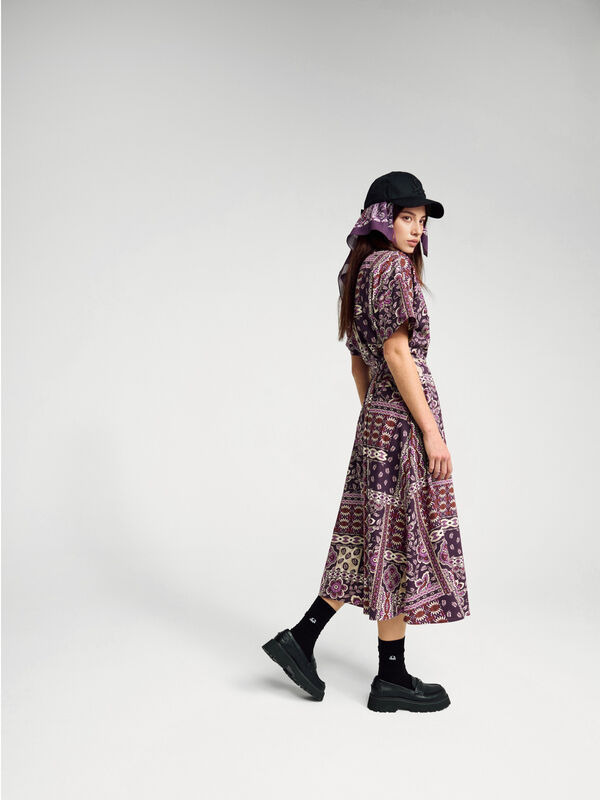 Abito longuette con stampa bandana Donna