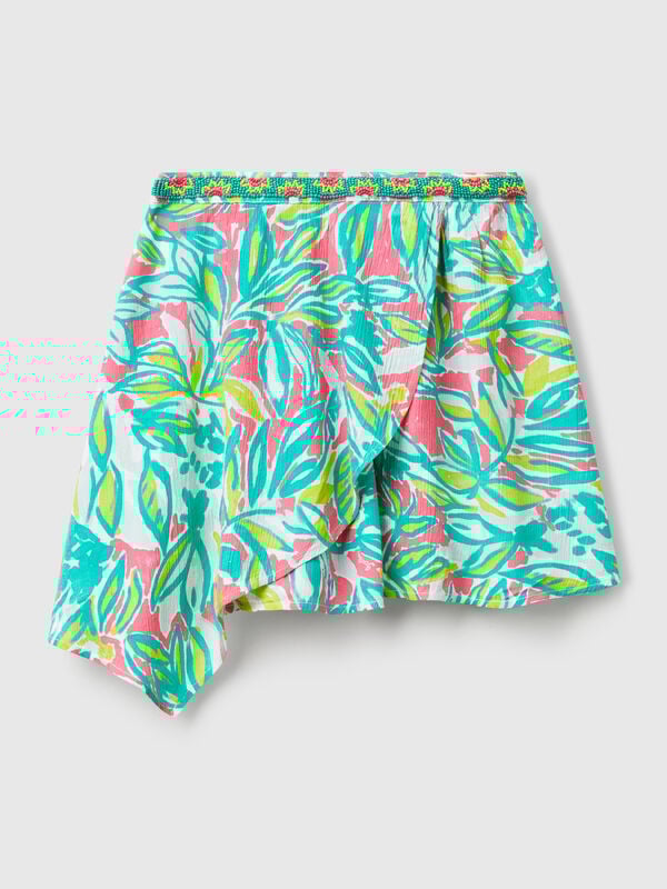 Minigonna con stampa tropicale Bambina