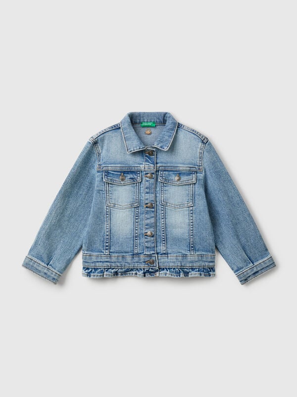 Giacca di jeans con rouches Bambina