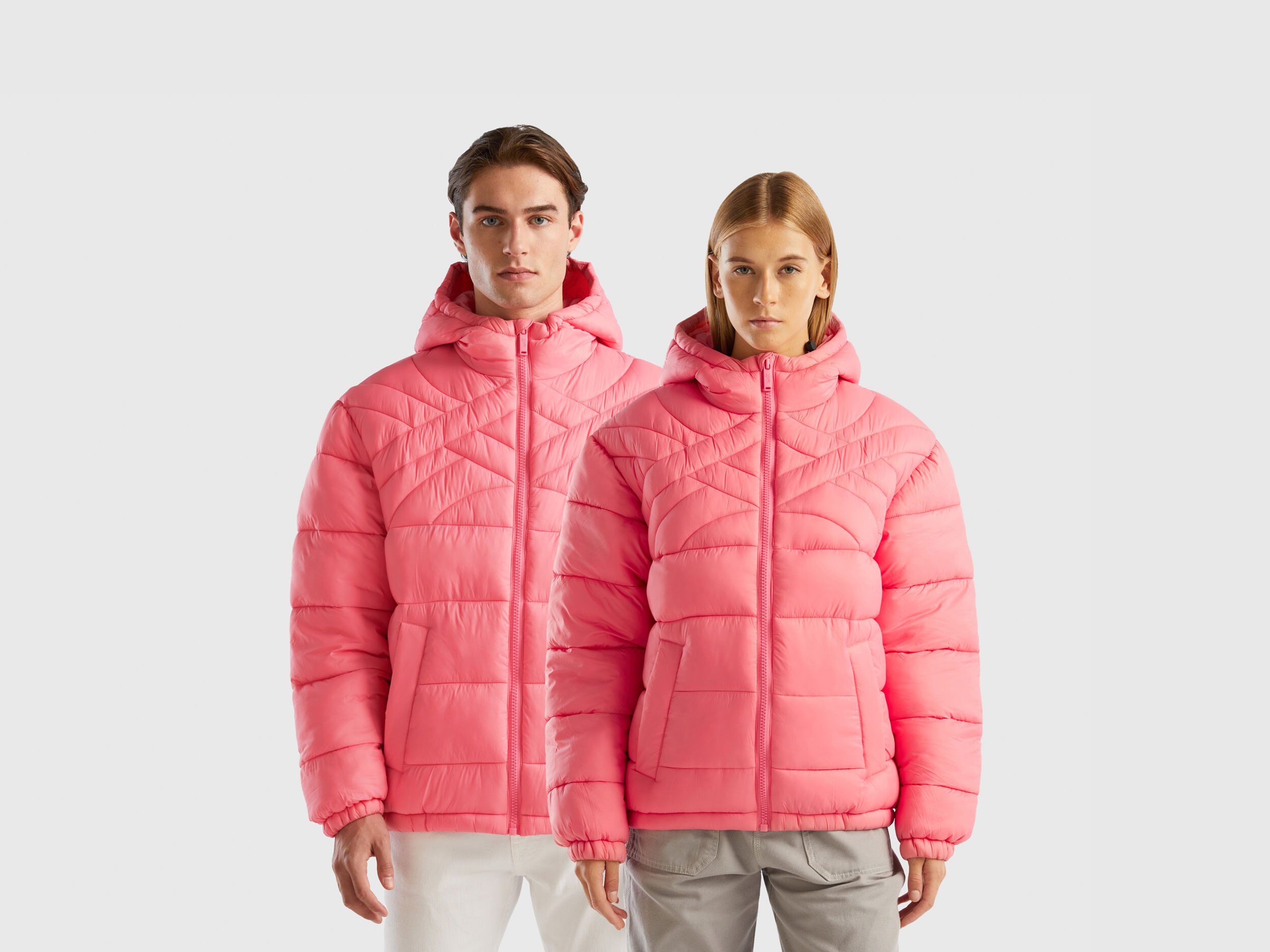 Piumino imbottito con ovatta riciclata Rosa Uomo Benetton