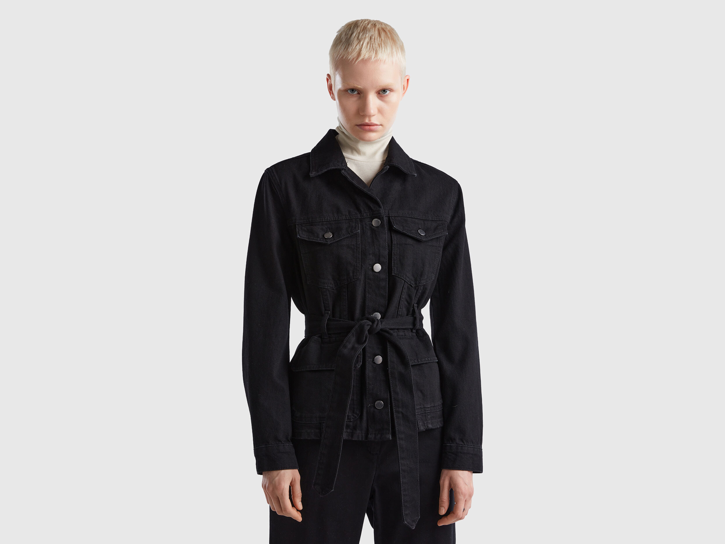 Giacca di sales jeans nera donna