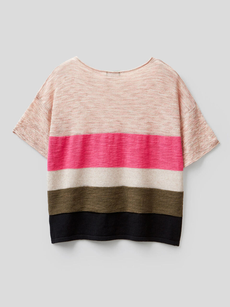 Maglia a righe con mix di filati image number 2