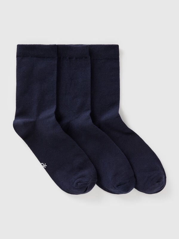 Tre paia di calzini lunghi in cotone stretch