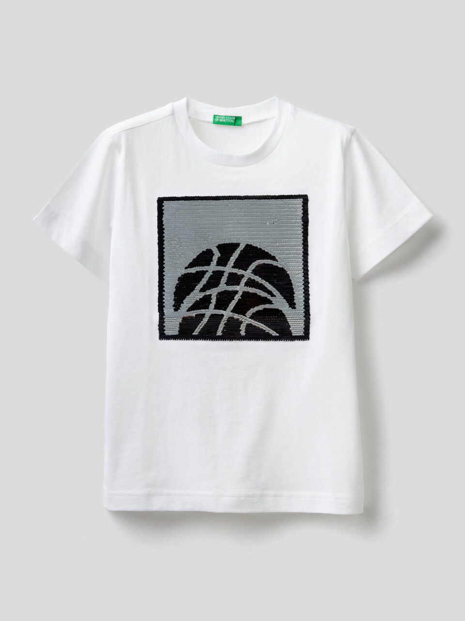 T-shirt in puro cotone con paillettes image number 1