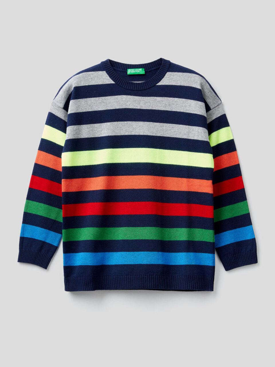 Maglia a righe in misto cotone e lana image number 1