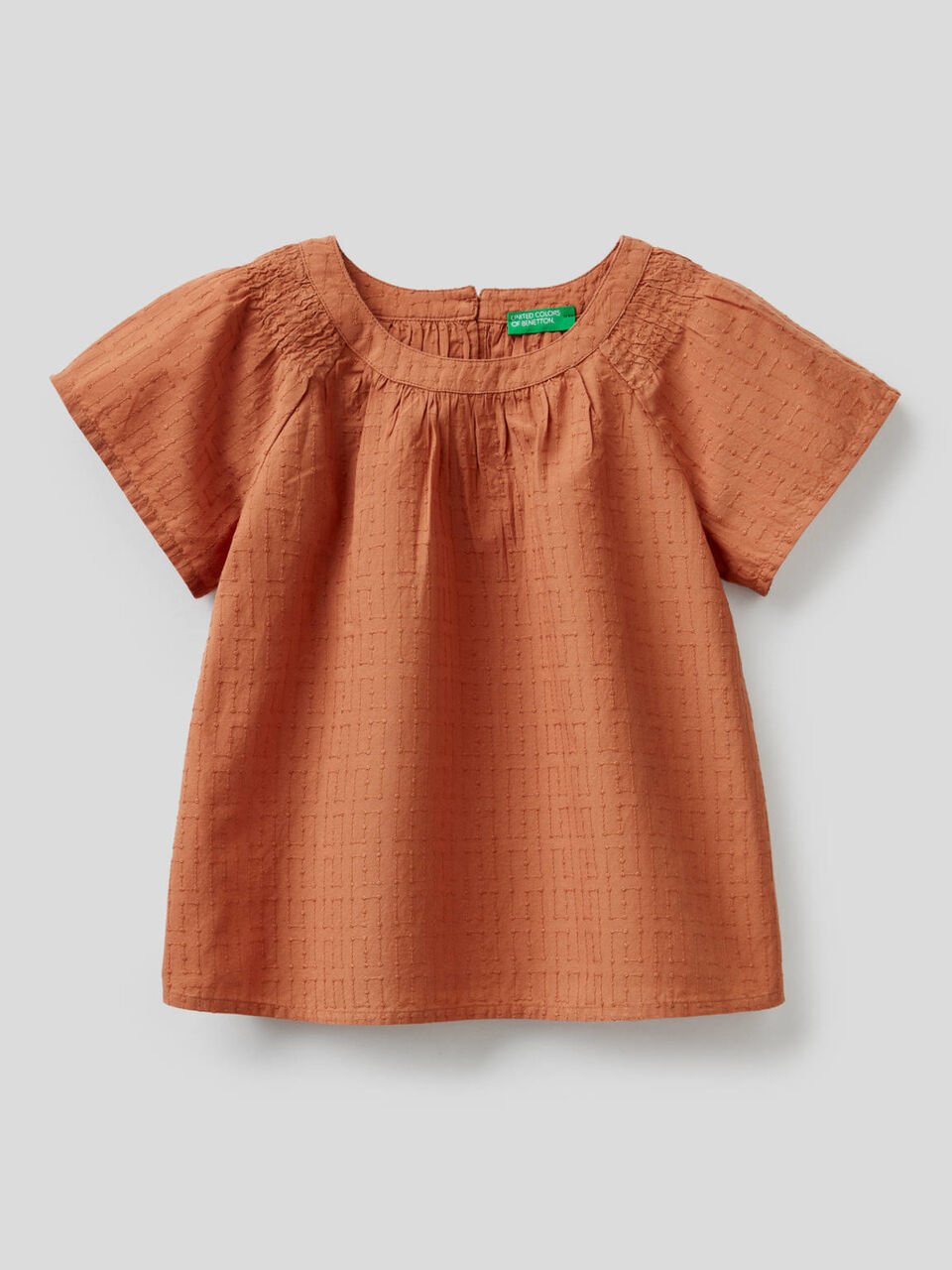 Blusa ricamata in 100% cotone image number 1