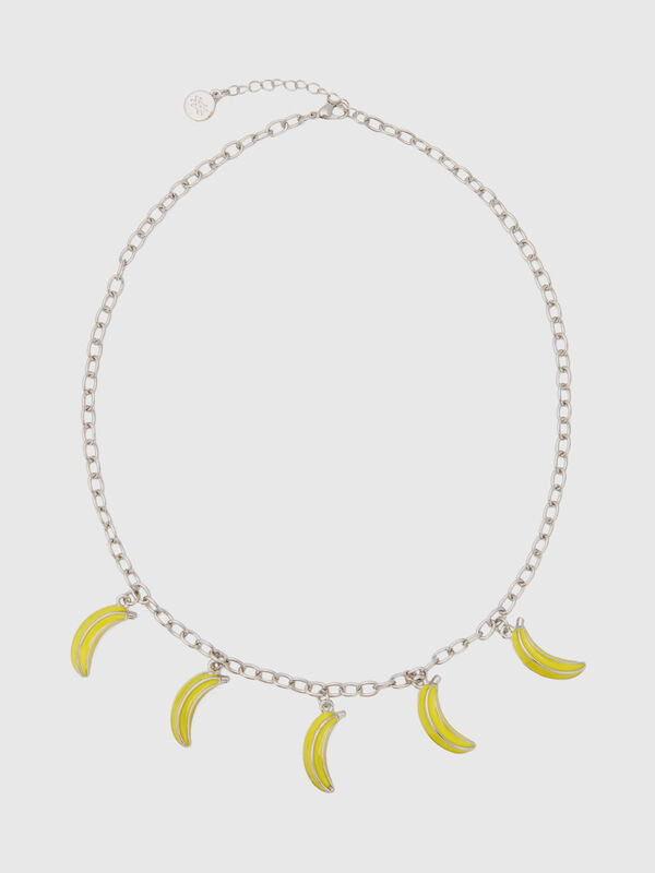 Collana argento con banane gialle Donna