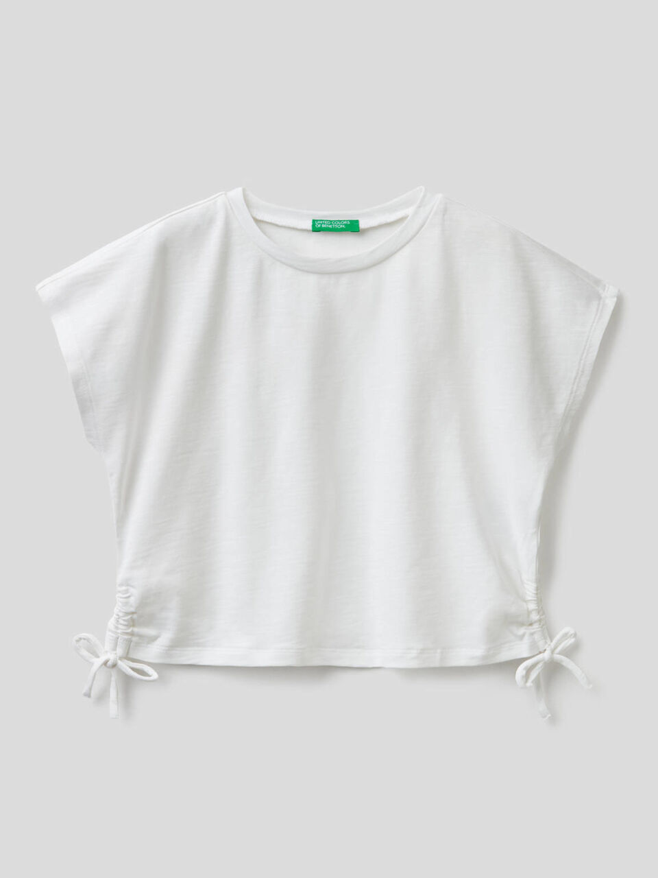 T-shirt in cotone stretch con fiocchetti image number 1