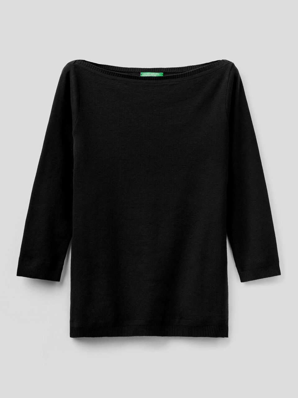 Maglia 100% cotone con scollo a barchetta image number null