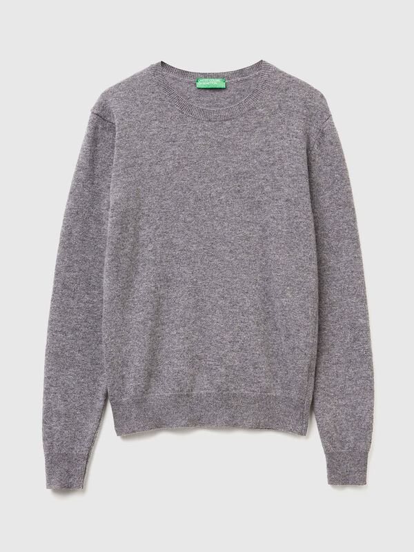 Maglia girocollo grigio topo in lana Merino Maglia girocollo grigio topo in lana Merino Donna