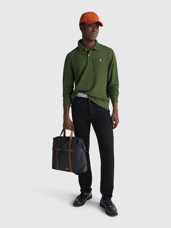 Polo a manica lunga in cotone  Uomo