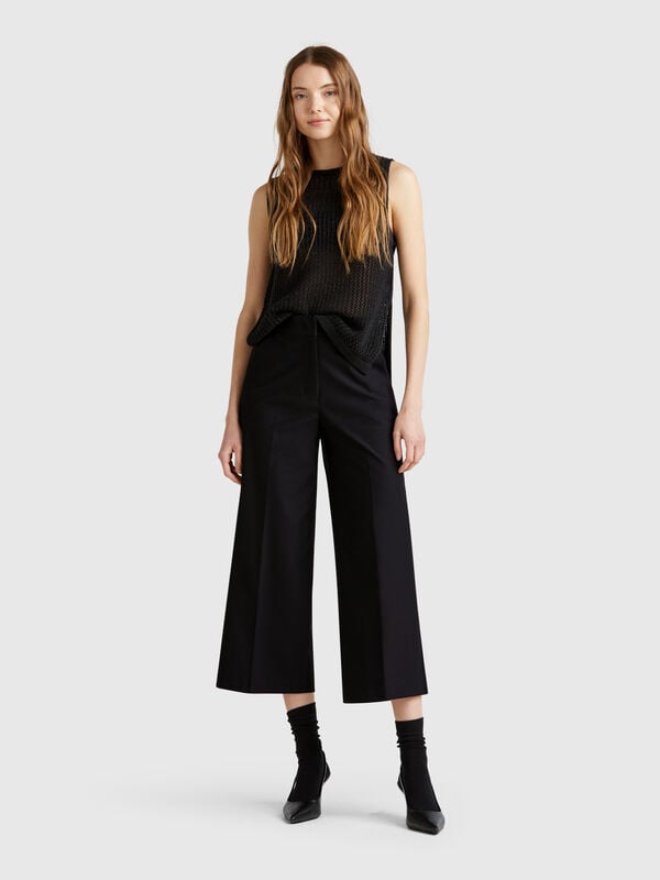 Pantaloni cropped a vita alta  Donna