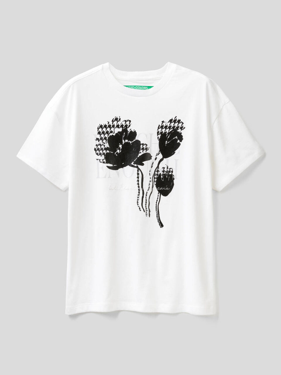 T-shirt con stampa e ricamo image number 1