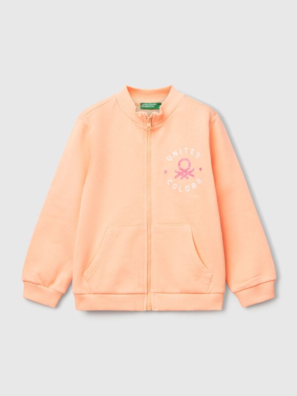 Felpa con zip in cotone  Bambina