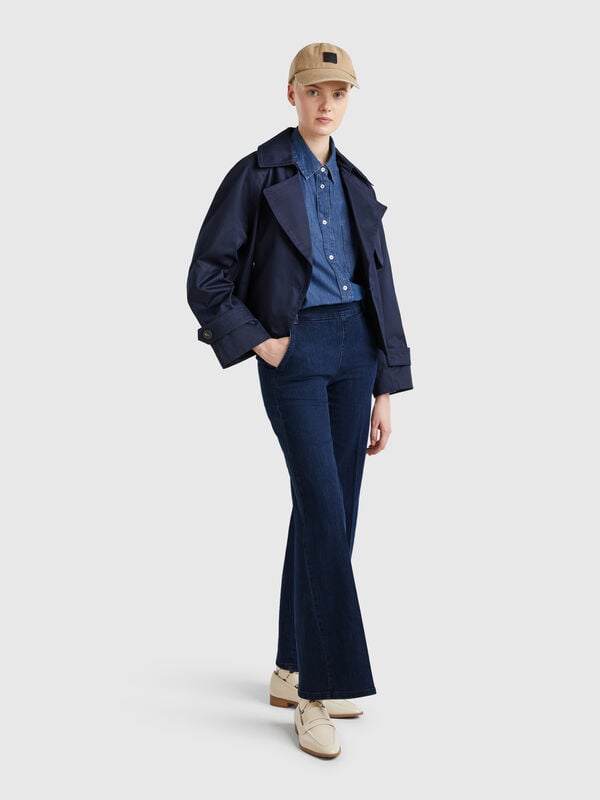 Jeans flare con zip Donna