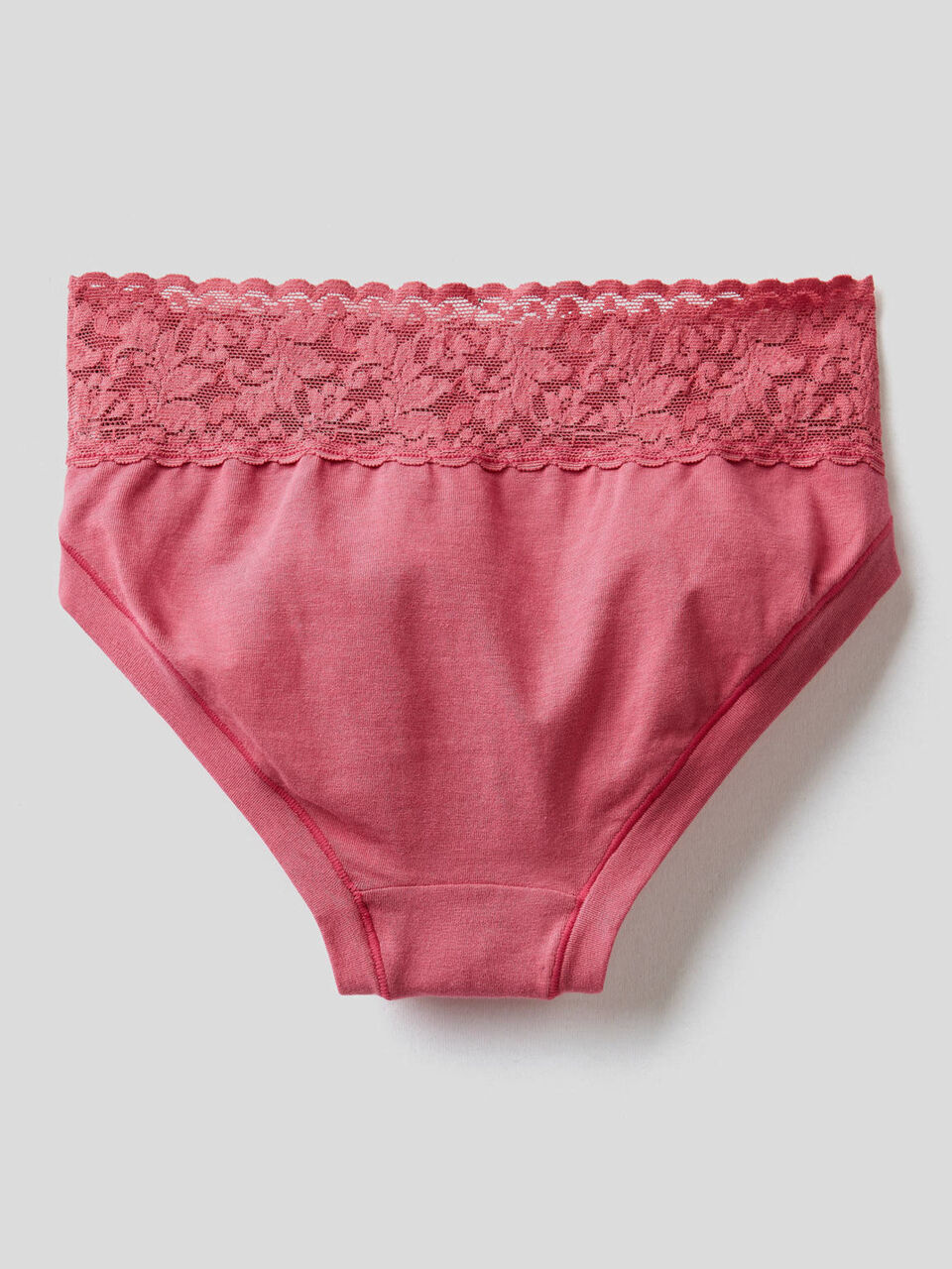 Slip con pizzo in cotone elasticizzato image number 2