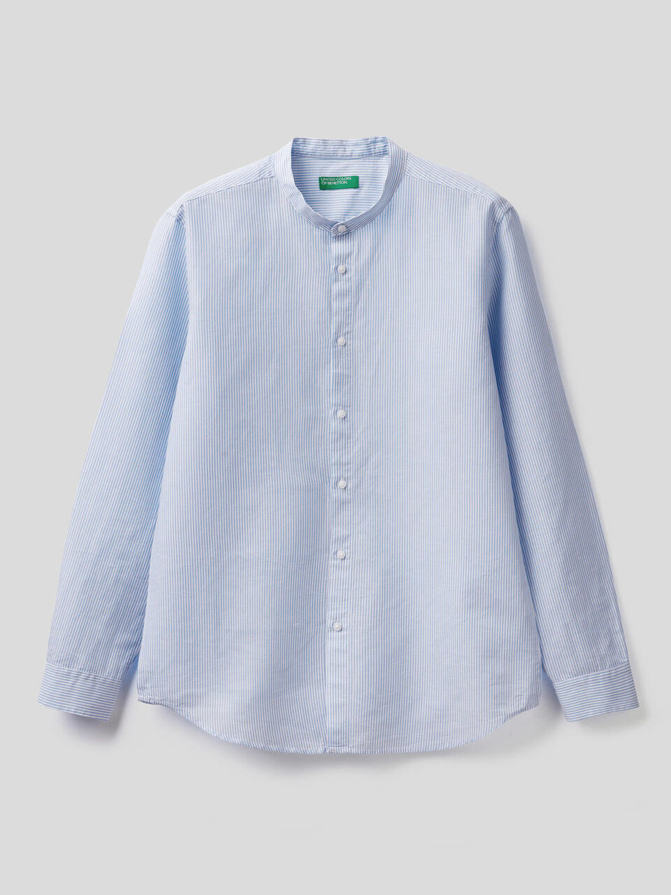 Camicia con collo alla coreana image number 1