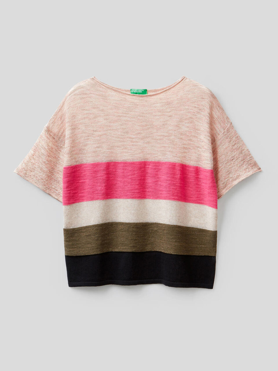 Maglia a righe con mix di filati image number 1