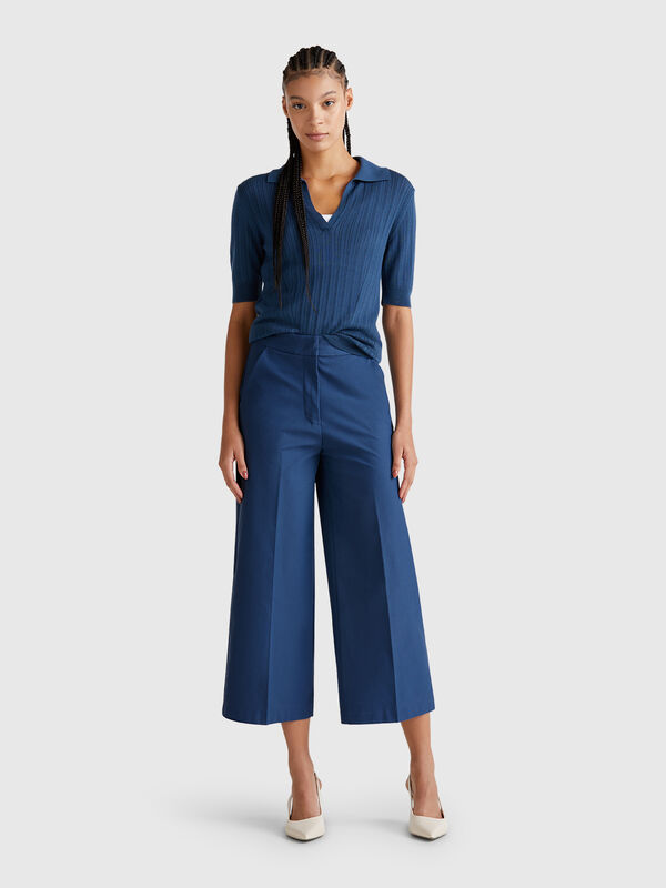 Pantaloni cropped a vita alta  Donna