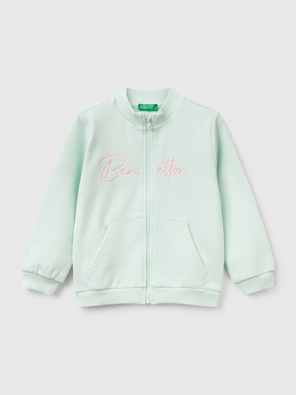 Felpa con zip in cotone  Bambina