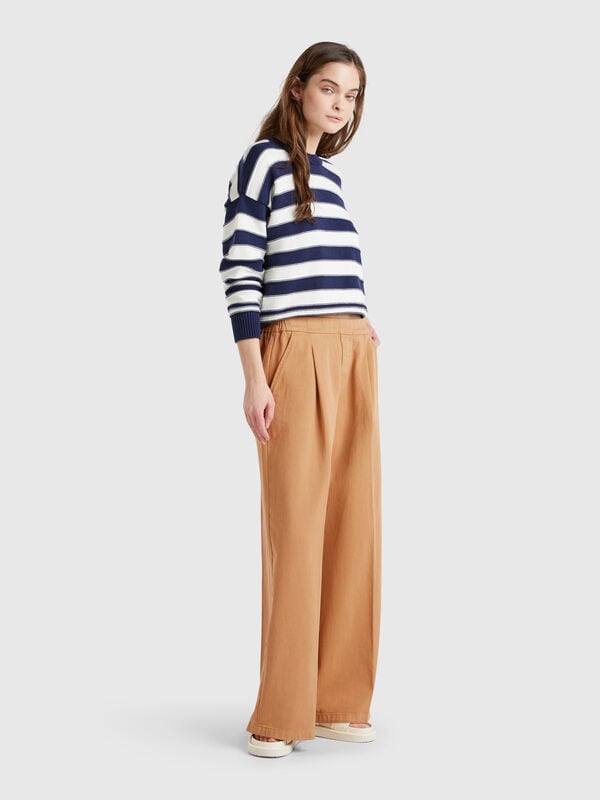 Pantaloni palazzo a vita alta Donna