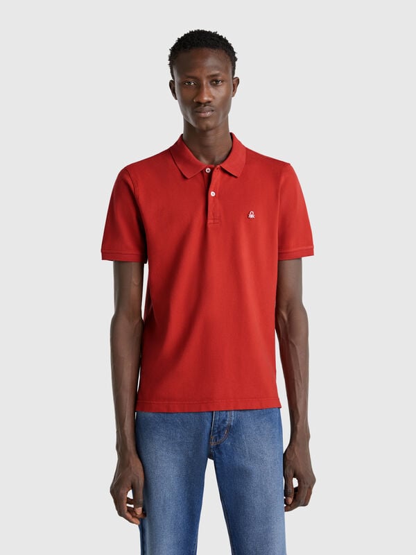 Polo rosso scuro slim fit Uomo