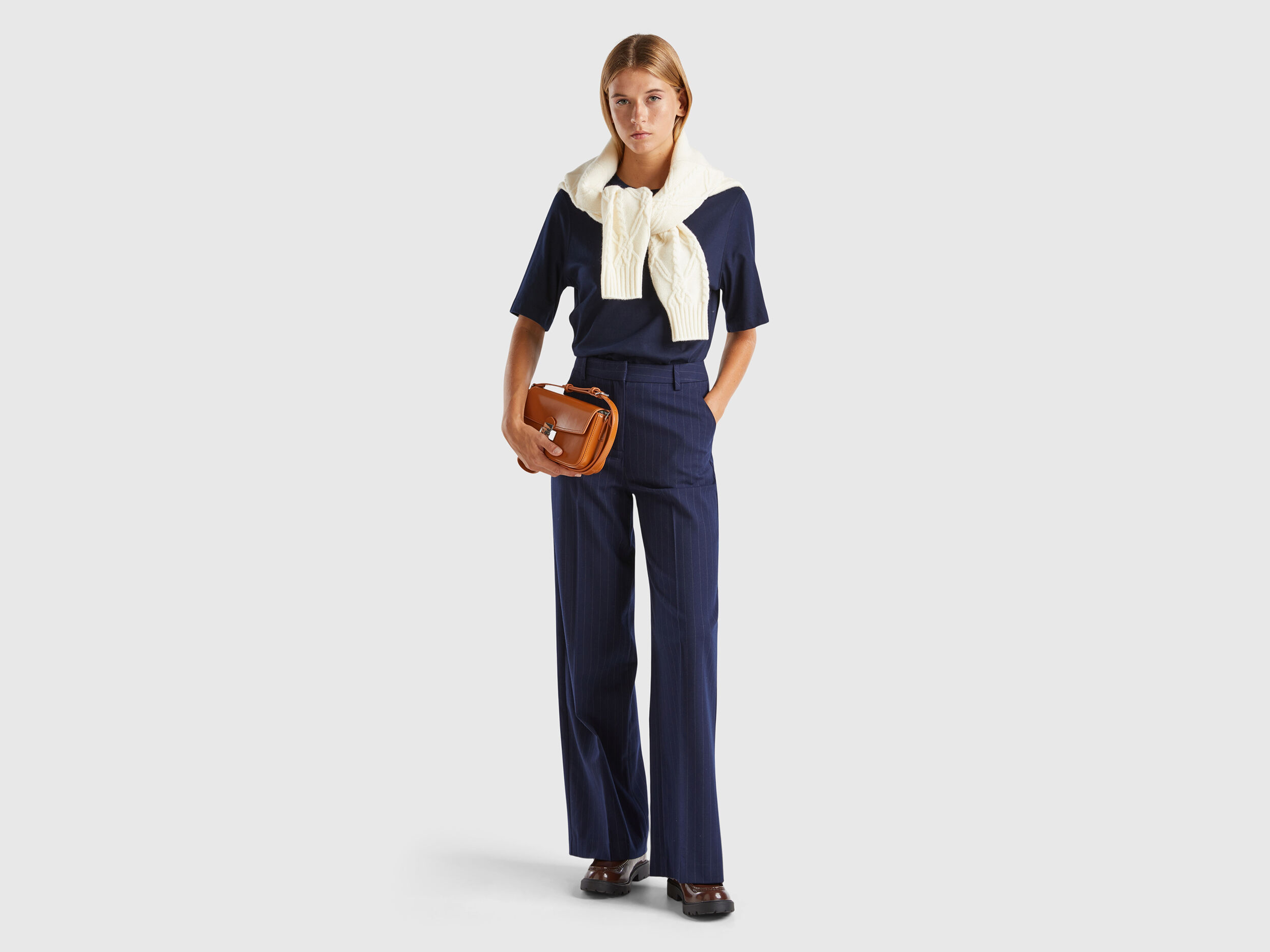 Benetton pantaloni larghi shop
