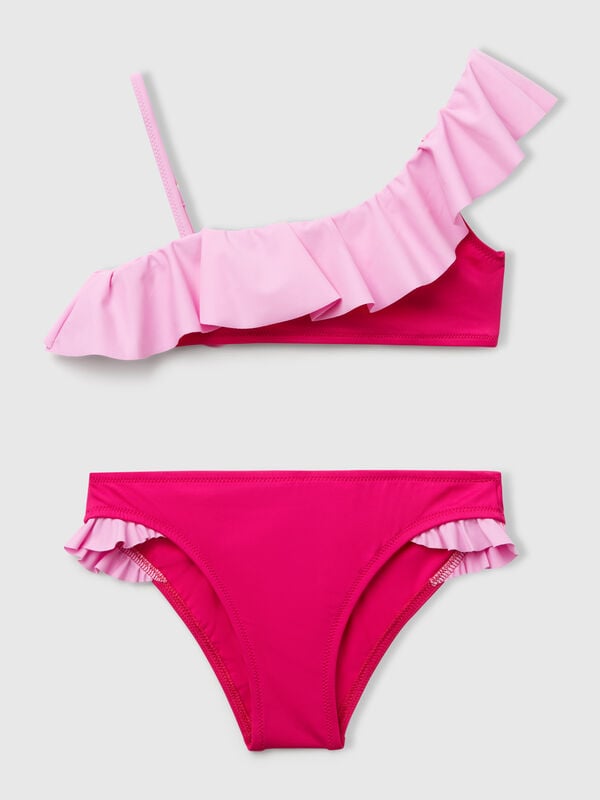 Bikini mare con volant Bambina