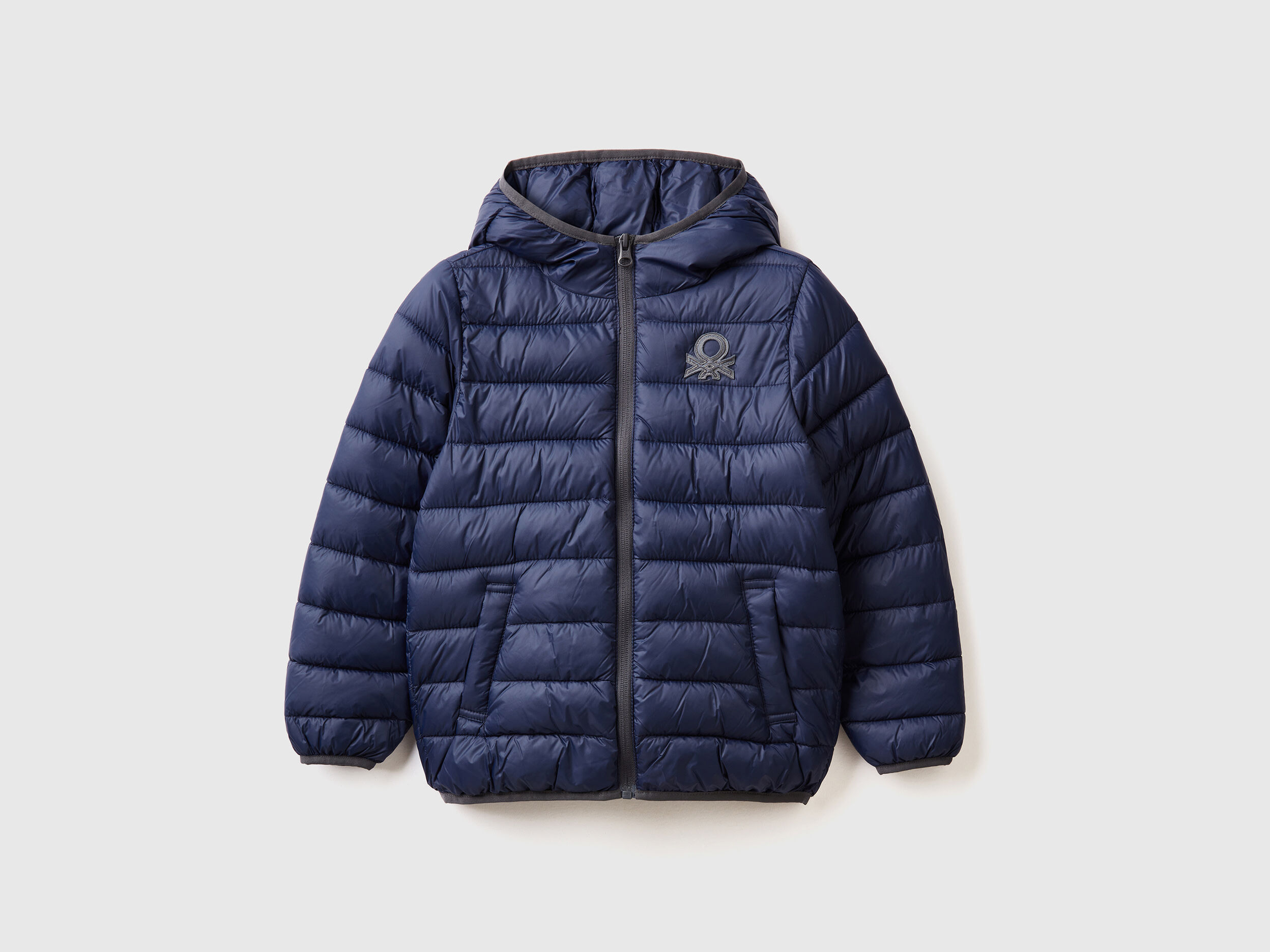 Giubbotto imbottito con cappuccio Blu Scuro Bambino Benetton