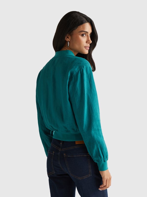 Bomber in 100% lino Donna