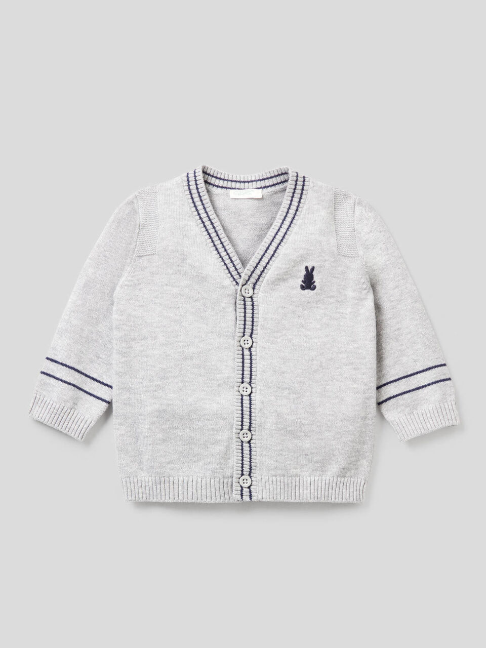 Cardigan con scollo a V in puro cotone image number 1
