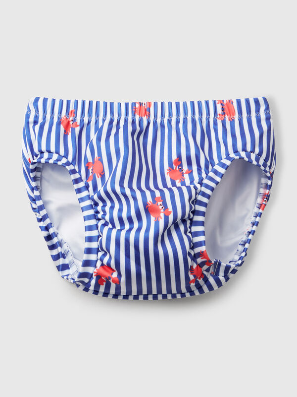Slip costume a righe con granchi Baby