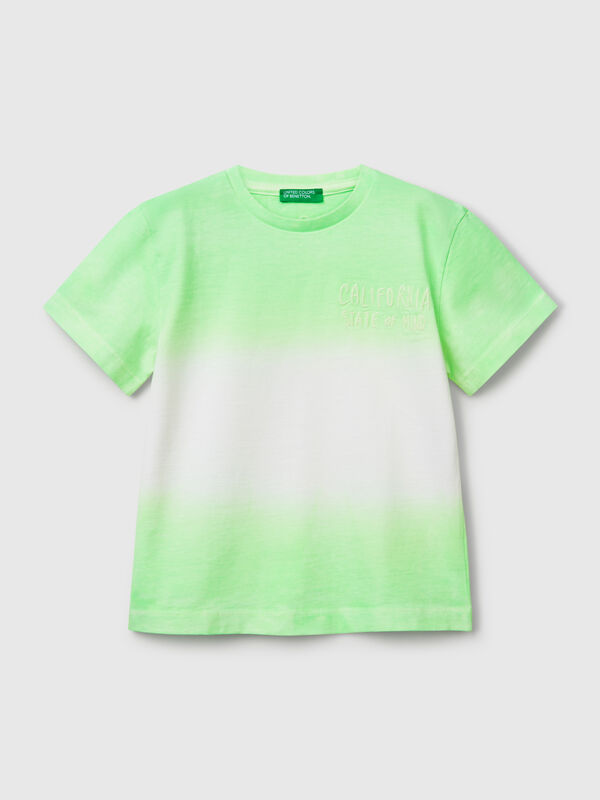 T-shirt dip-dye con ricamo Bambino
