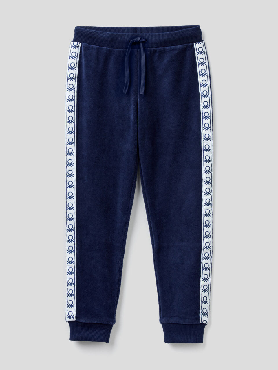Pantaloni in ciniglia con bande logate image number 1