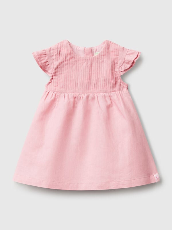 Vestito in misto lino e cotone Baby