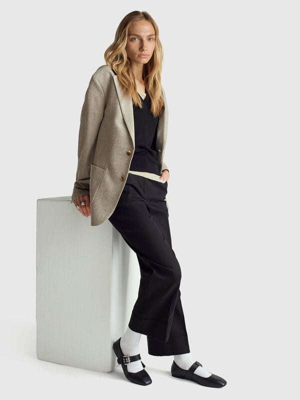 Pantaloni straight con risvolto Pantaloni straight con risvolto Donna