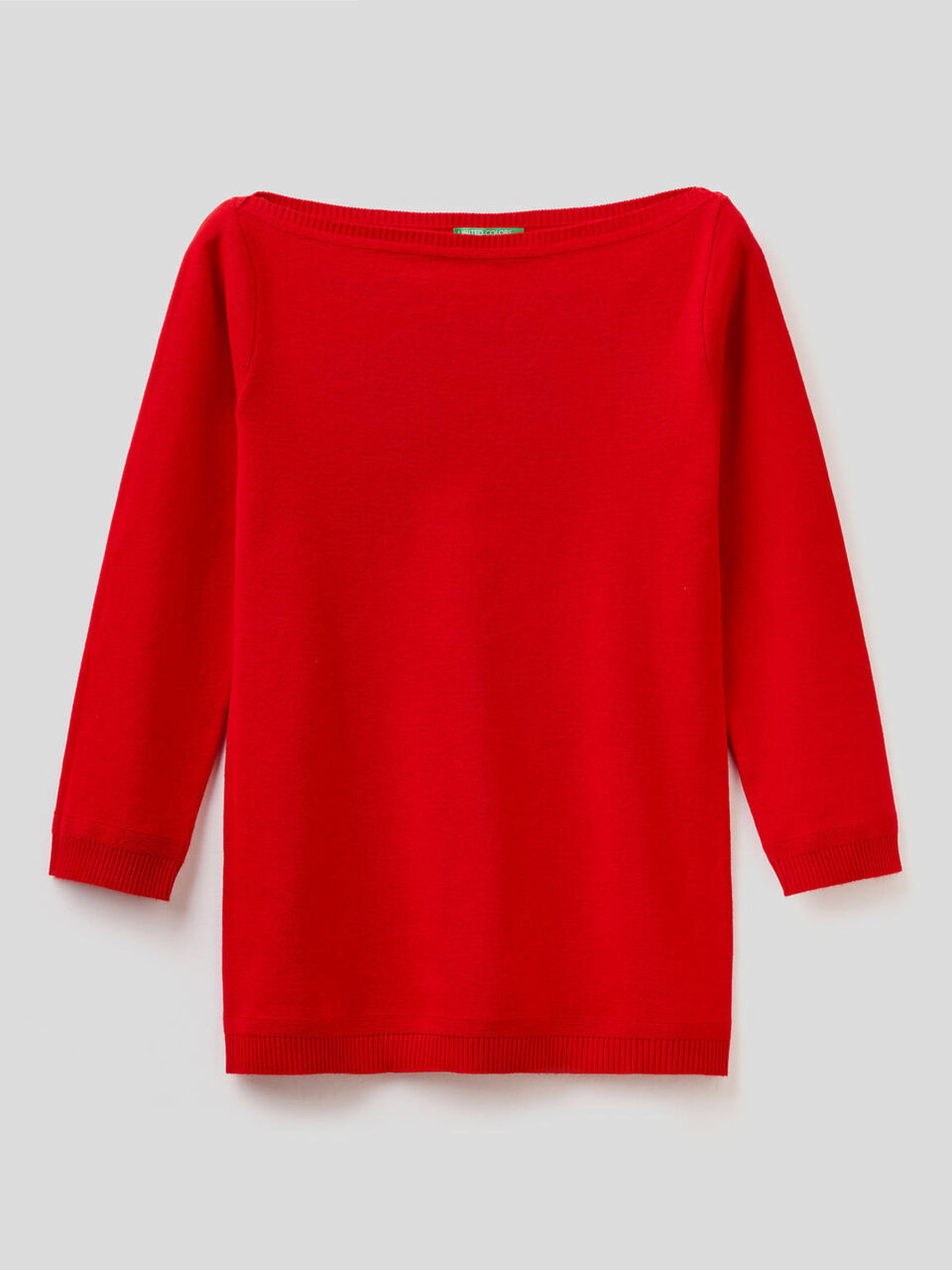 Maglia 100% cotone con scollo a barchetta image number 1