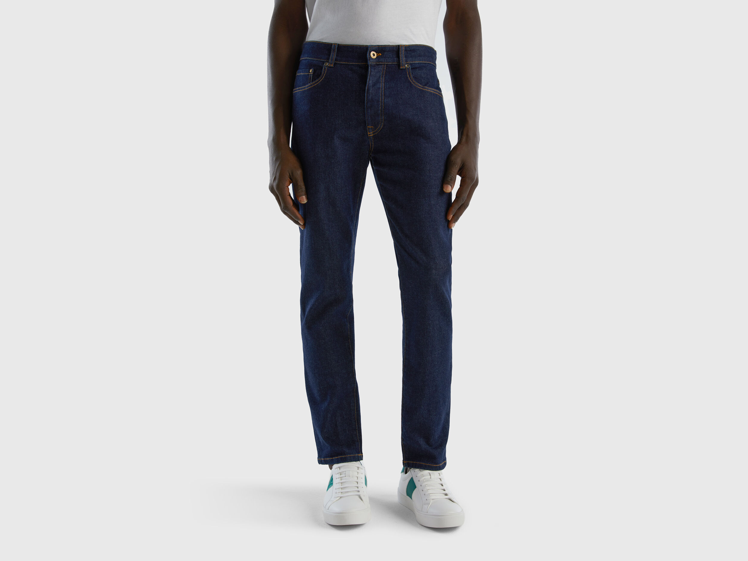 Jeans slim fit cinque tasche Blu Scuro Benetton