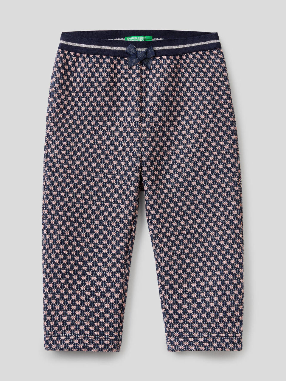 Pantaloni con motivo geometrico bicolor image number 1