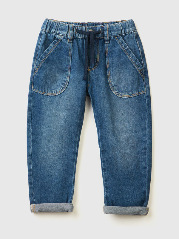 Jeans 100% cotone con maxi tasche Bambino